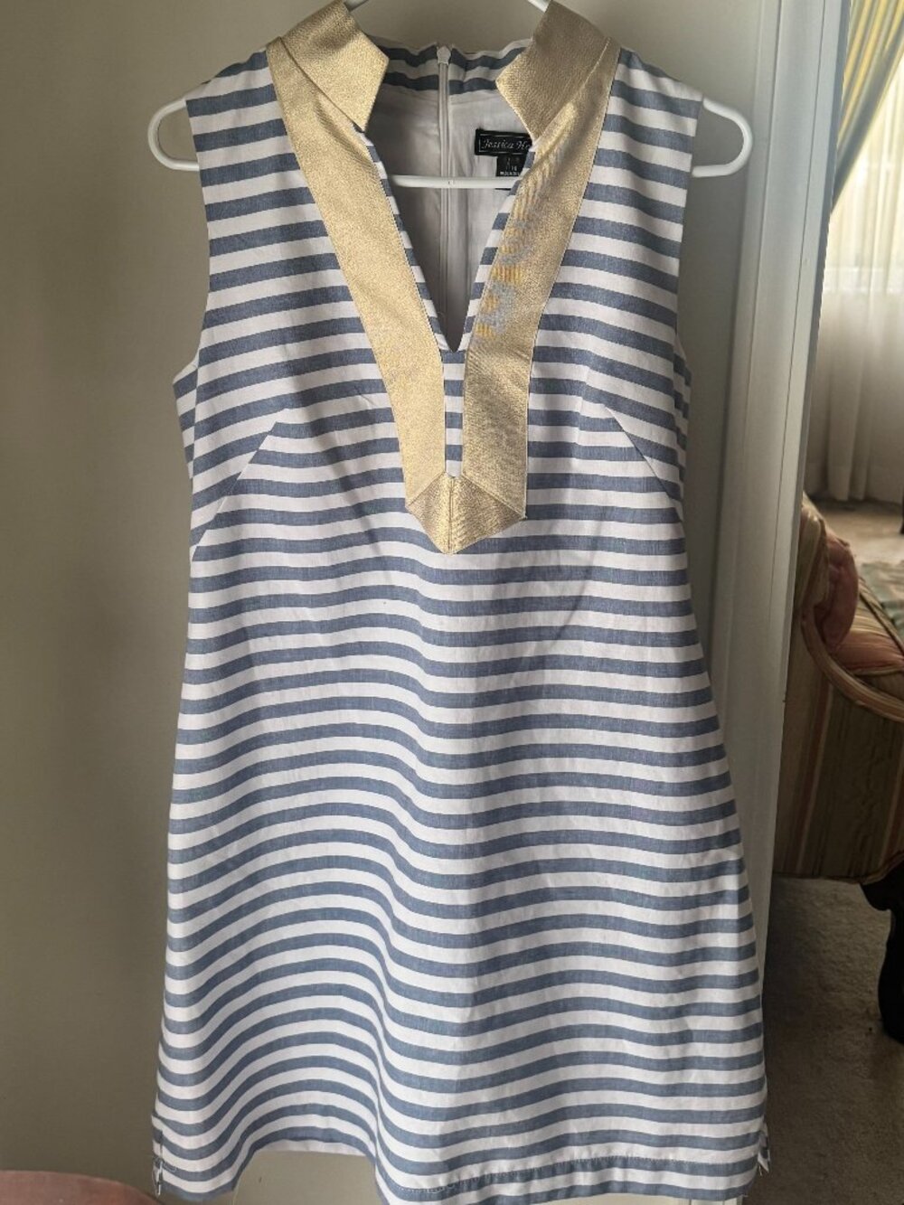 Jessica Howard Blue and White Stripped Dress